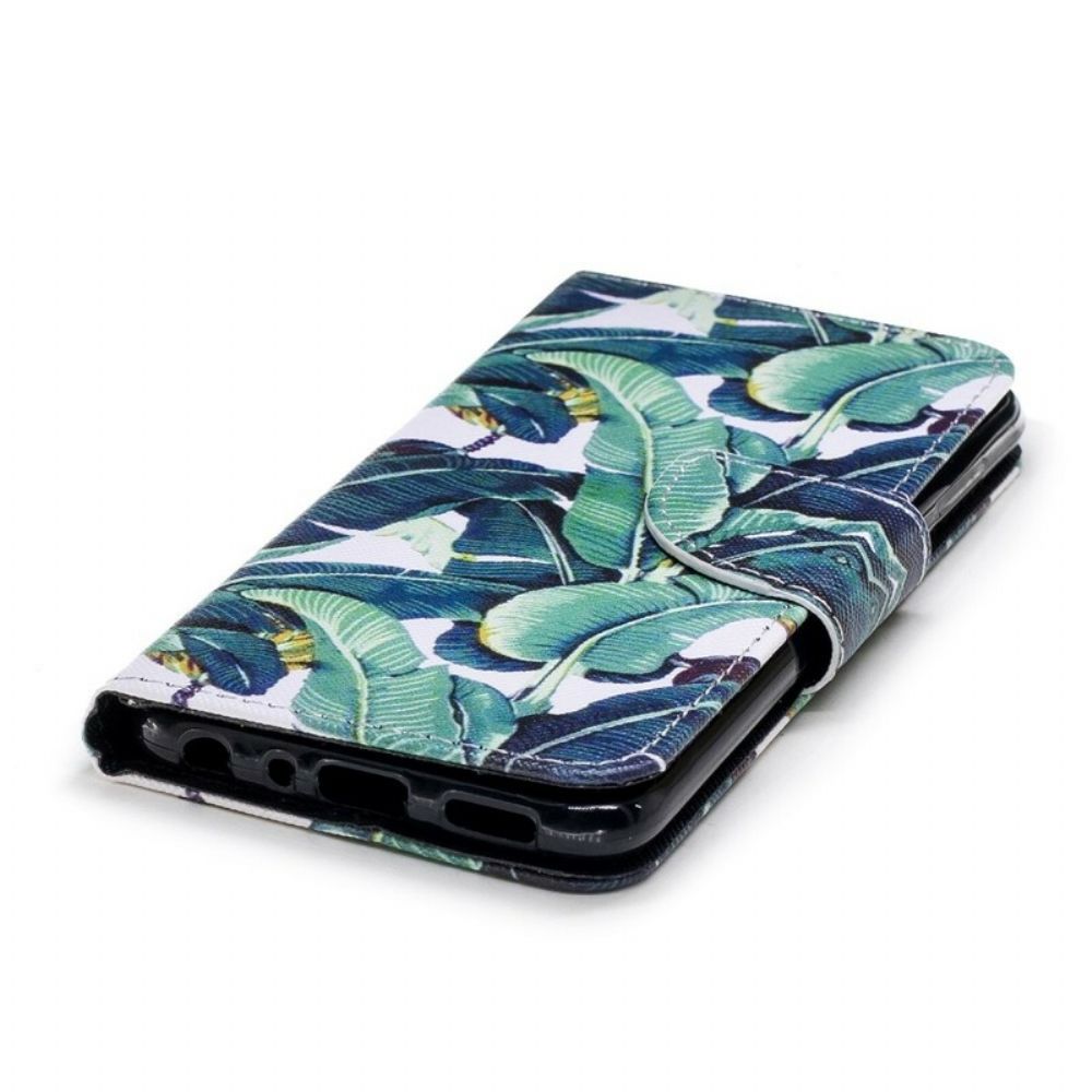 Folio-hoesje voor Huawei P Smart Met Ketting Tropische Bladeren Band