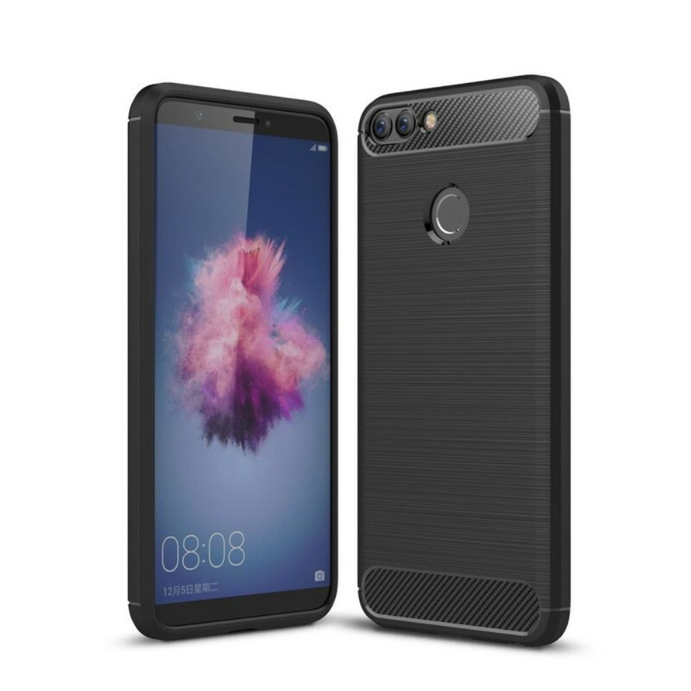Hoesje voor Huawei P Smart Geborstelde Koolstofvezel