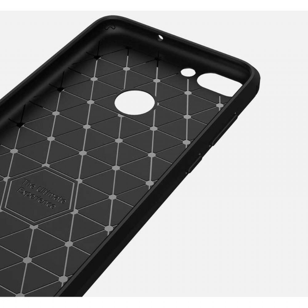 Hoesje voor Huawei P Smart Geborstelde Koolstofvezel