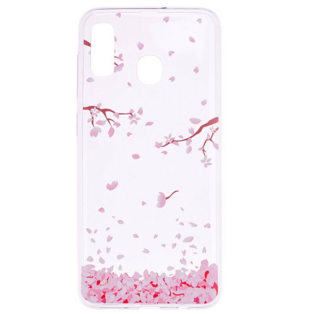 Hoesje voor Samsung Galaxy A10s Bloemblaadjes En Kat