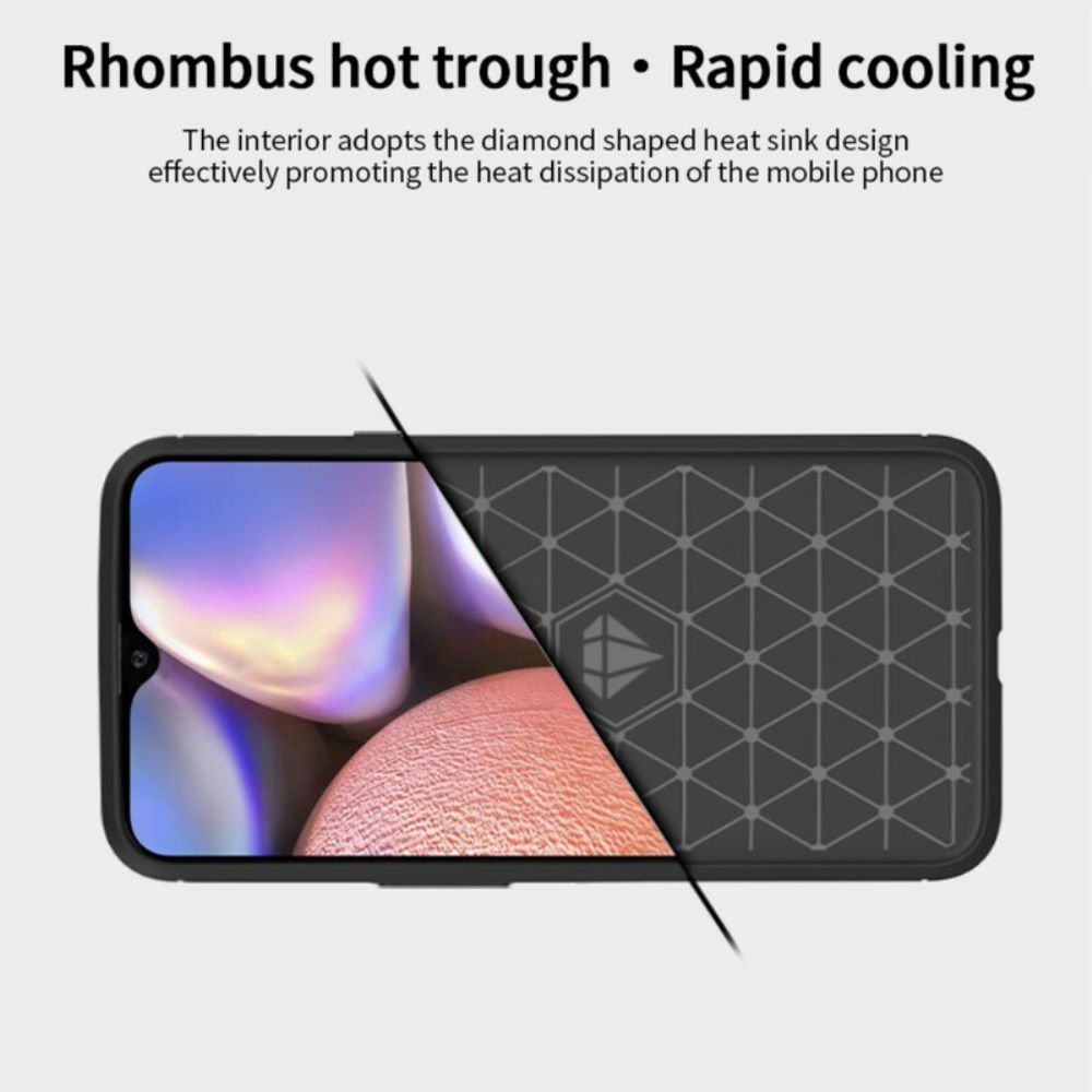 Hoesje voor Samsung Galaxy A10s Mofi Geborstelde Koolstofvezel