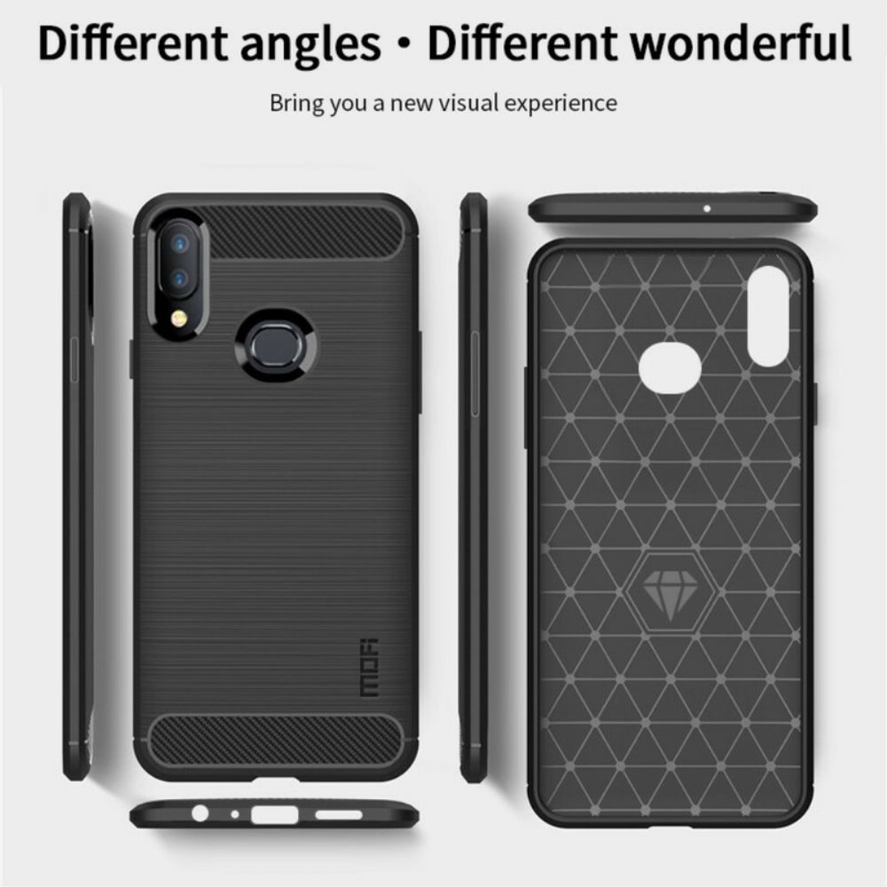 Hoesje voor Samsung Galaxy A10s Mofi Geborstelde Koolstofvezel