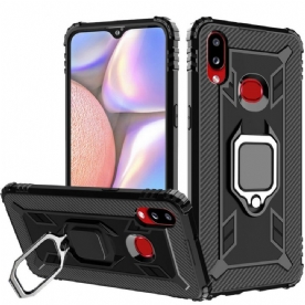 Hoesje voor Samsung Galaxy A10s Ring En Koolstofvezel