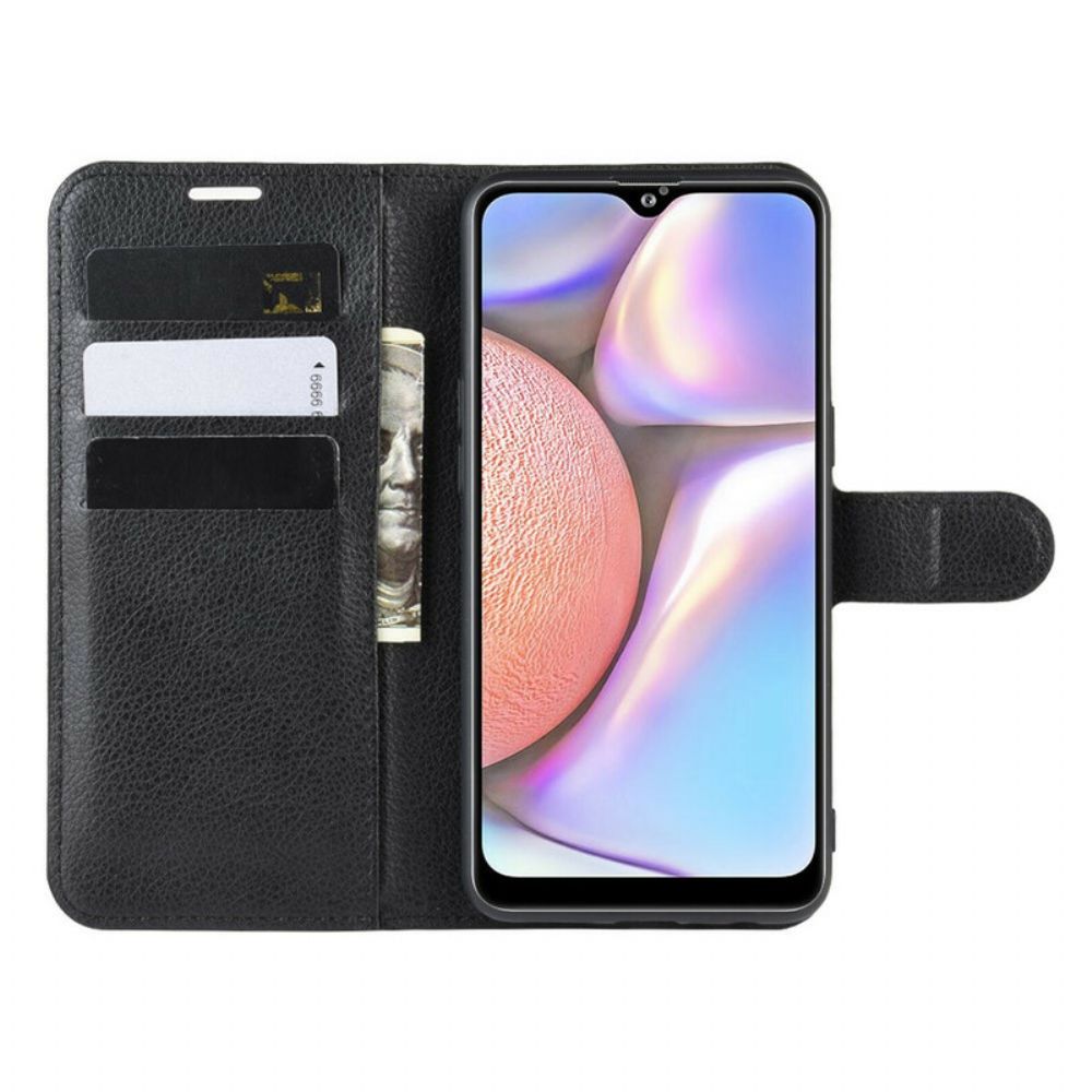 Leren Hoesje voor Samsung Galaxy A10s Klassiek Litchi-leereffect