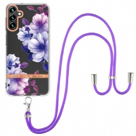 Telefoonhoesje voor Samsung Galaxy A54 5G Met Koord Met Bloemenkoord