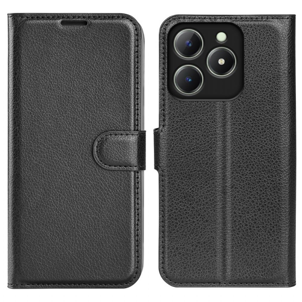 Folio-hoesje Realme C63 Telefoonhoesje Klassiek Lychee Kunstleer