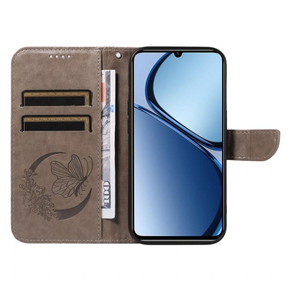 Leren Hoesje Voor Realme C63 Grafische Vlinder