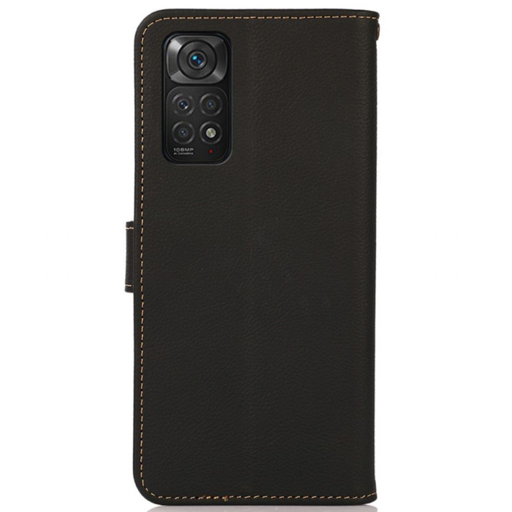 Folio-hoesje voor Xiaomi Redmi Note 11 / 11S Echt Leer Khazneh Rfid