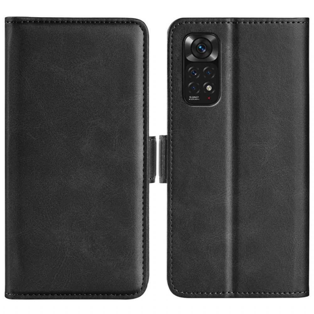 Leren Hoesje voor Xiaomi Redmi Note 11 / 11S Folio-hoesje Dubbele Klep