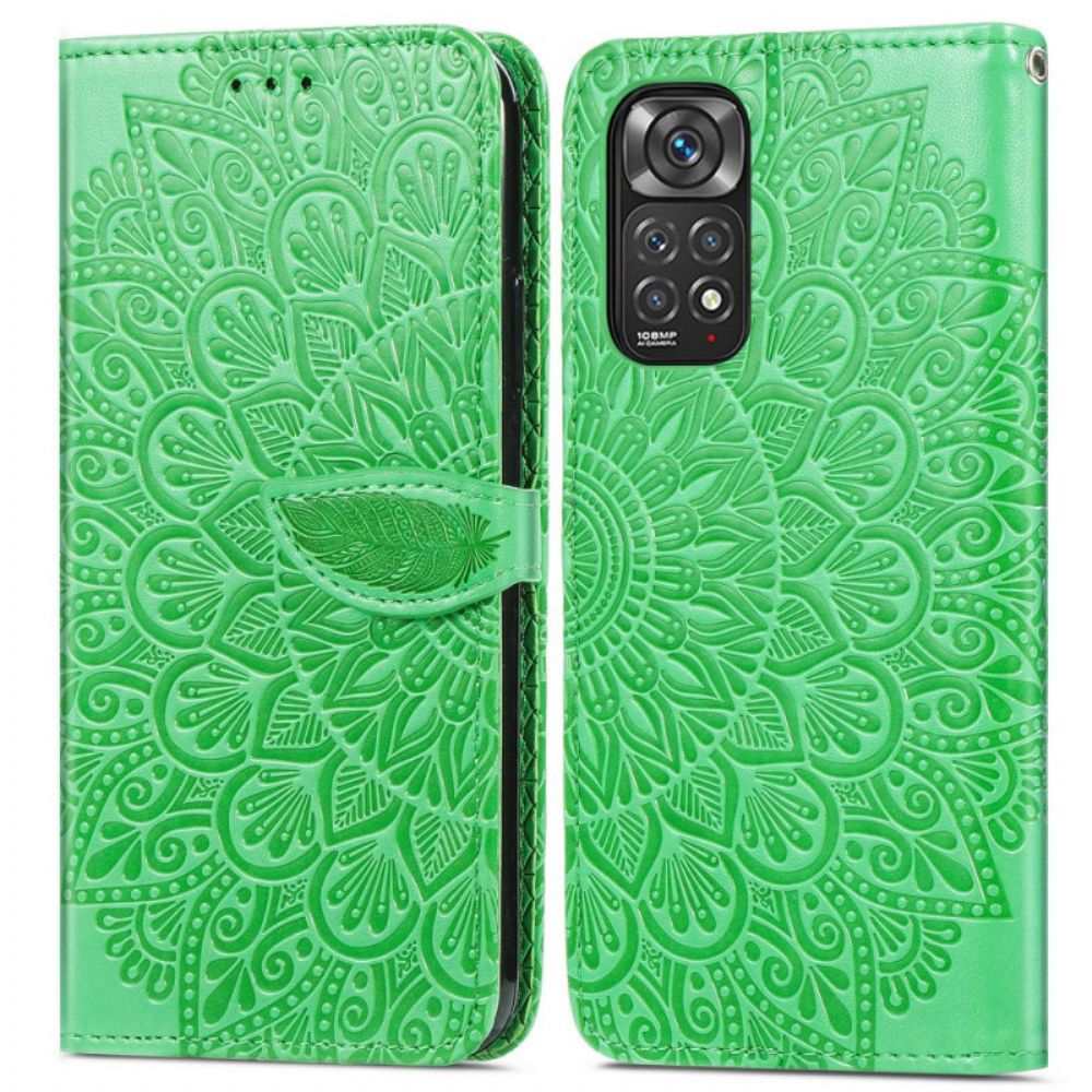 Leren Hoesje voor Xiaomi Redmi Note 11 / 11S Tribale Bladeren
