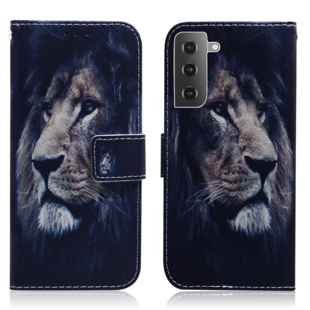 Flip Case voor Samsung Galaxy S22 Plus 5G Droomende Leeuw