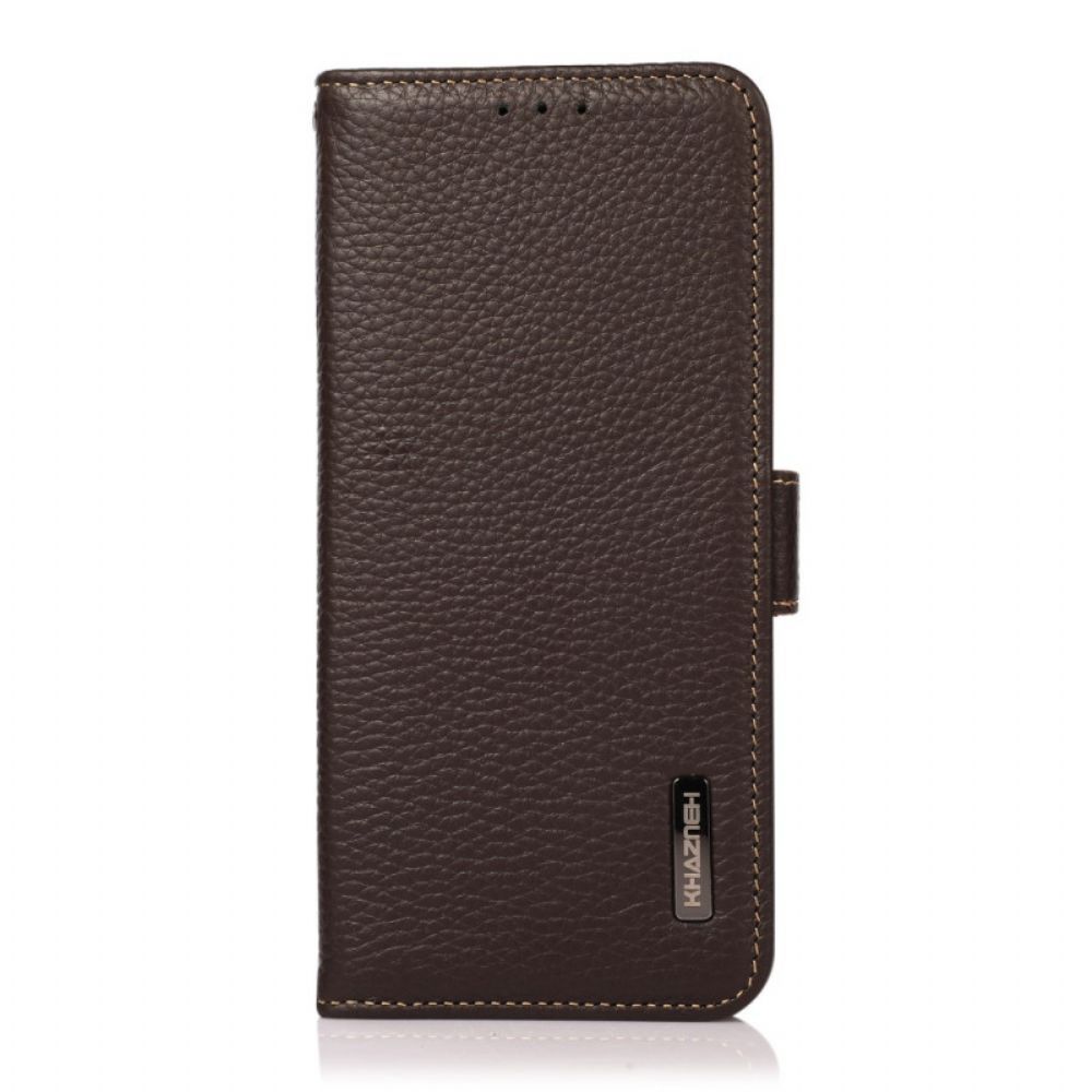 Flip Case voor Samsung Galaxy S22 Plus 5G Litchi Leer Khazneh Rfid