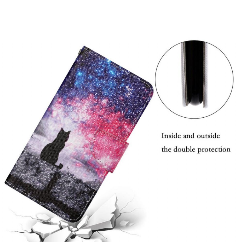 Folio-hoesje voor Samsung Galaxy S22 Plus 5G Kattenverhalen Met Lanyard
