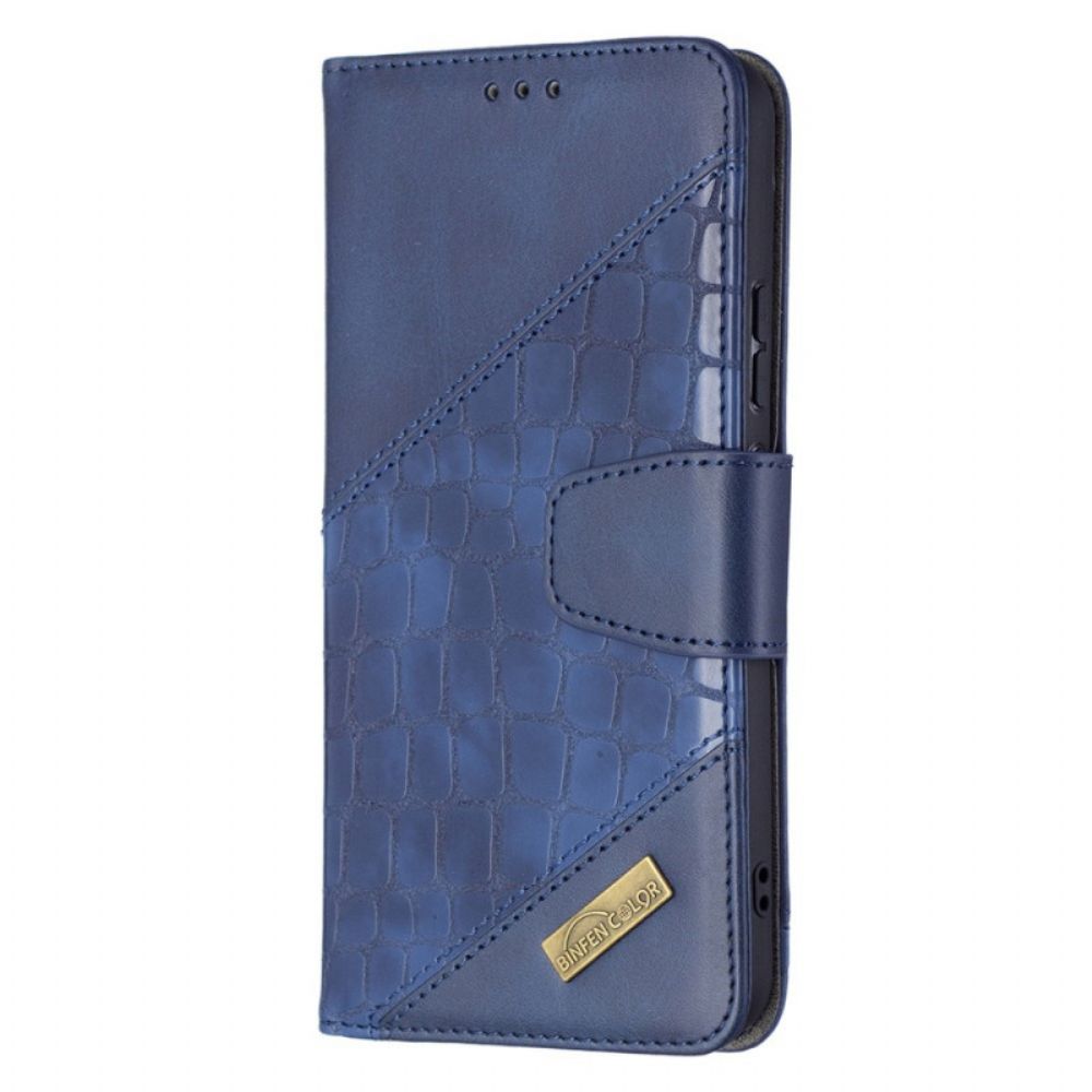 Folio-hoesje voor Samsung Galaxy S22 Plus 5G Klassiek Krokodillenleereffect