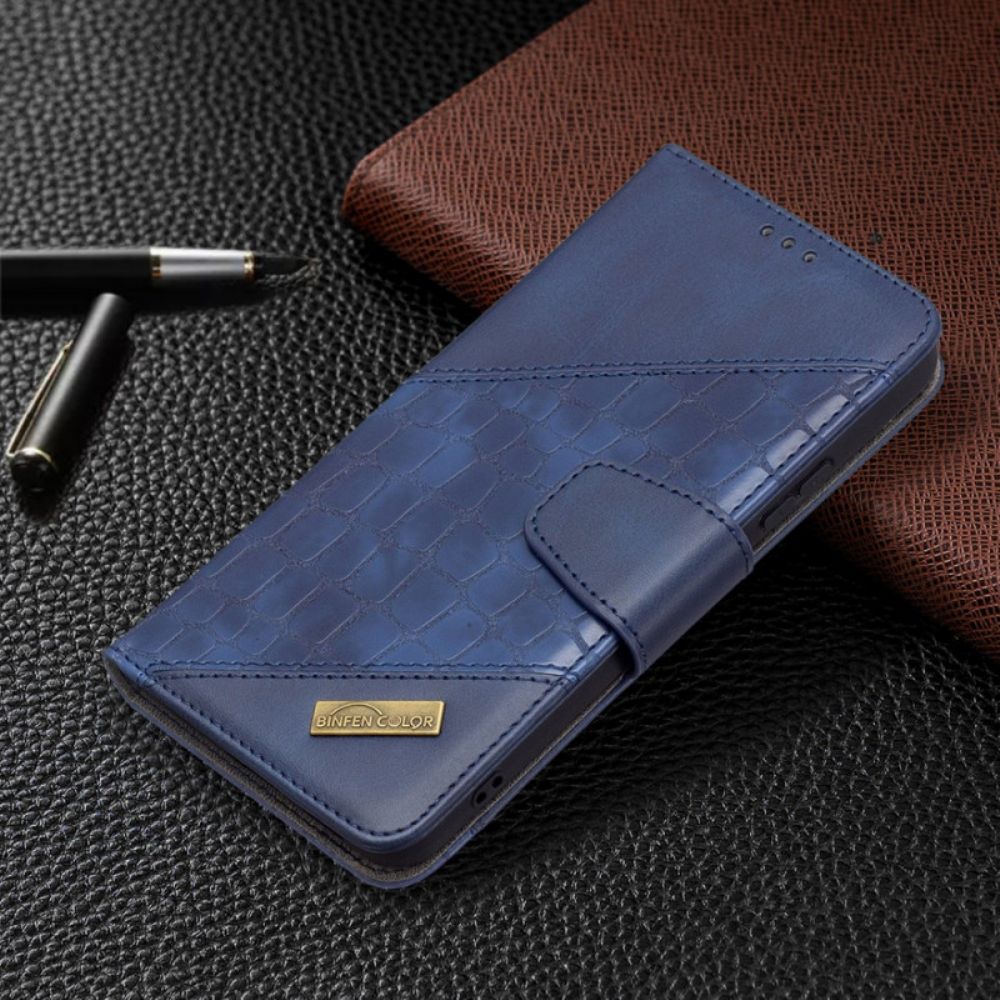 Folio-hoesje voor Samsung Galaxy S22 Plus 5G Klassiek Krokodillenleereffect