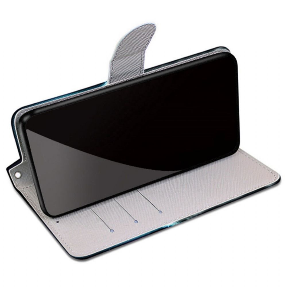 Folio-hoesje voor Samsung Galaxy S22 Plus 5G Maanwolf Met Koord