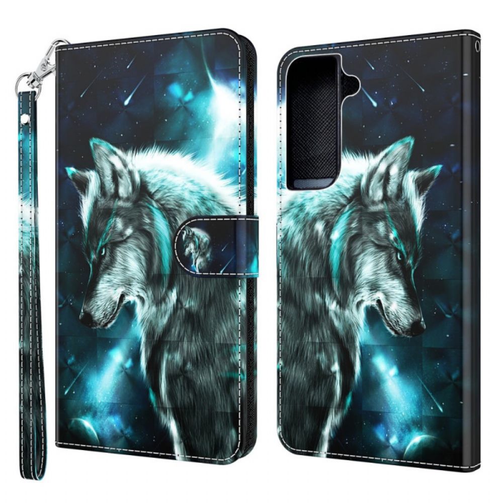 Folio-hoesje voor Samsung Galaxy S22 Plus 5G Majestueuze Wolf