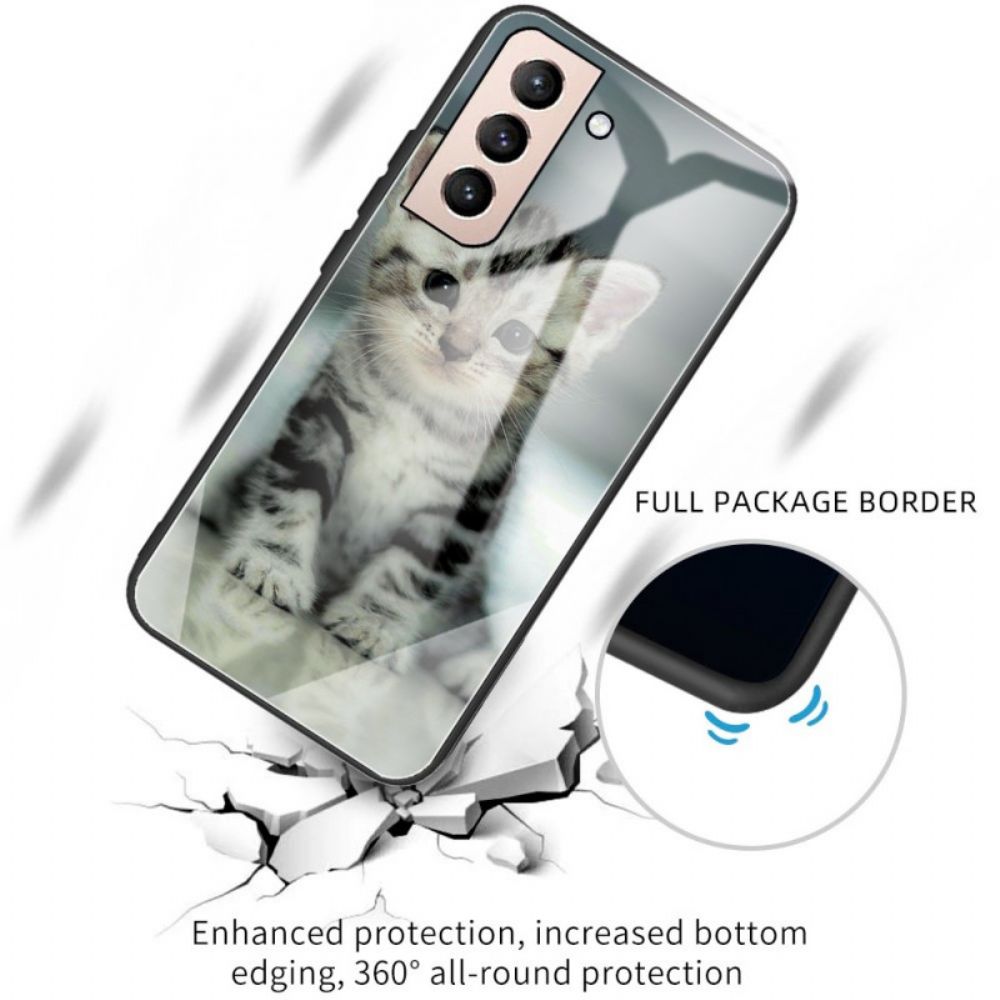 Hoesje voor Samsung Galaxy S22 Plus 5G Katje Van Gehard Glas