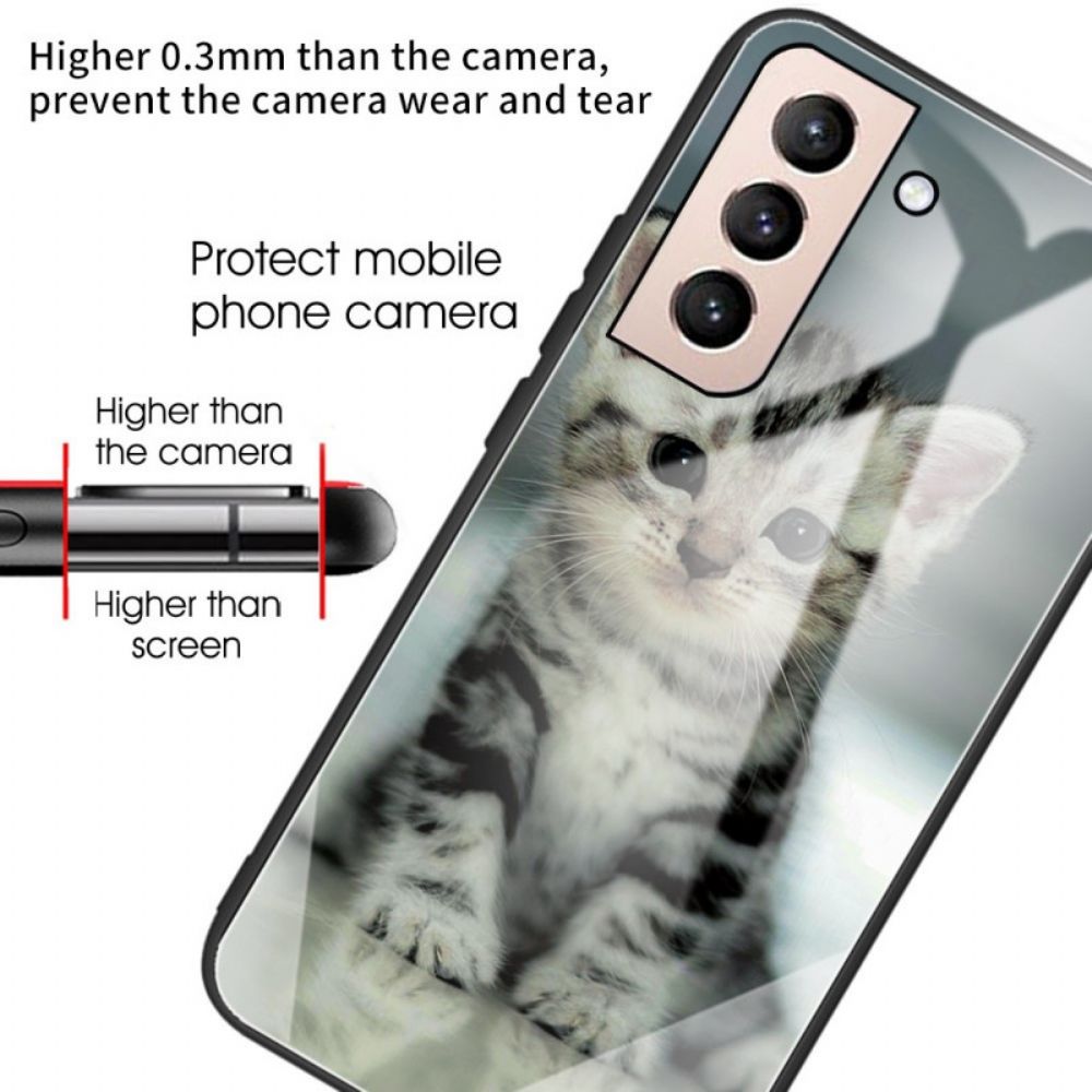 Hoesje voor Samsung Galaxy S22 Plus 5G Katje Van Gehard Glas