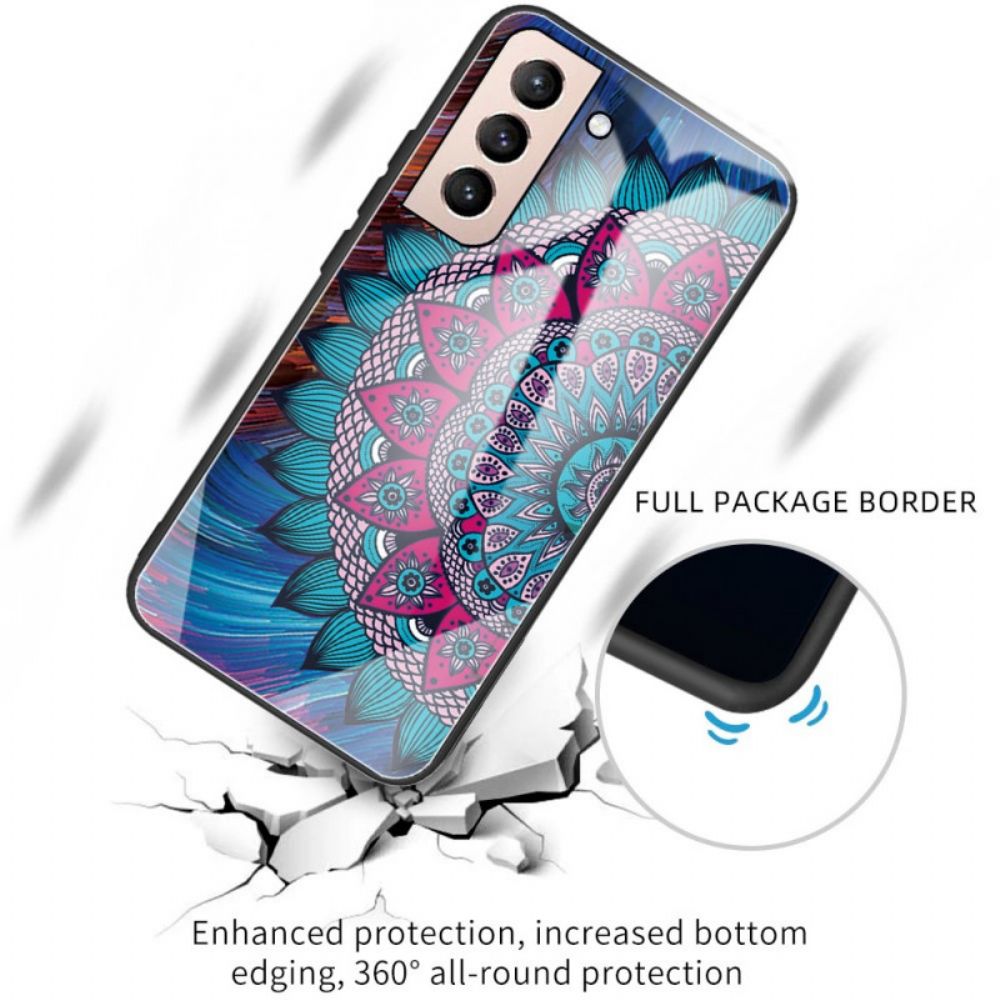 Hoesje voor Samsung Galaxy S22 Plus 5G Mandala Van Gehard Glas