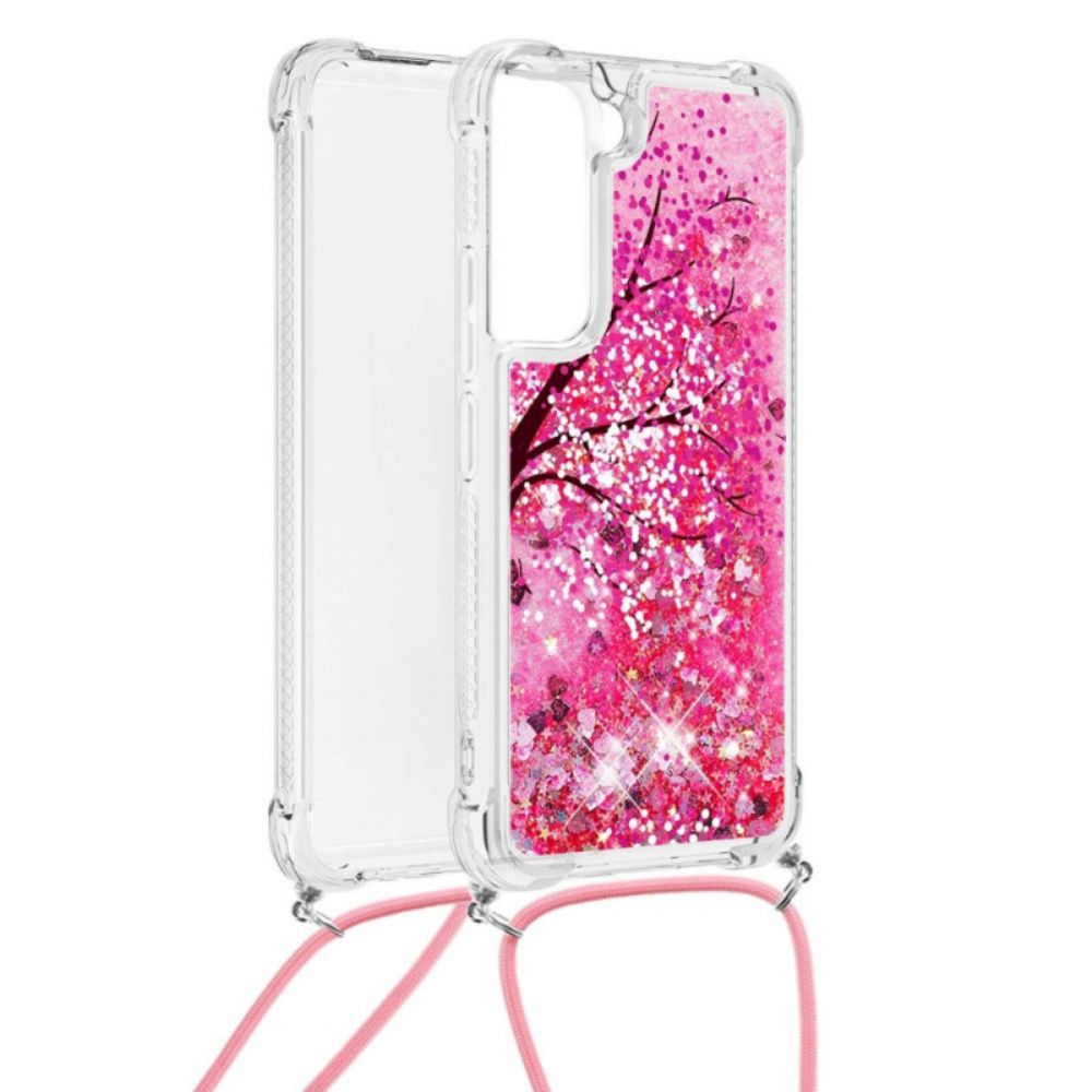 Hoesje voor Samsung Galaxy S22 Plus 5G Pailletten Met Koord