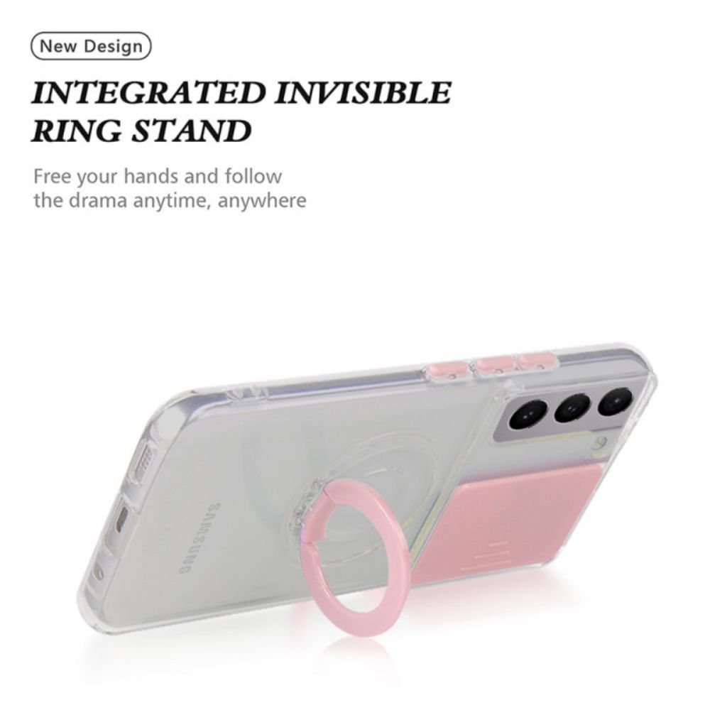 Hoesje voor Samsung Galaxy S22 Plus 5G Ringondersteuning En Lensbeschermers