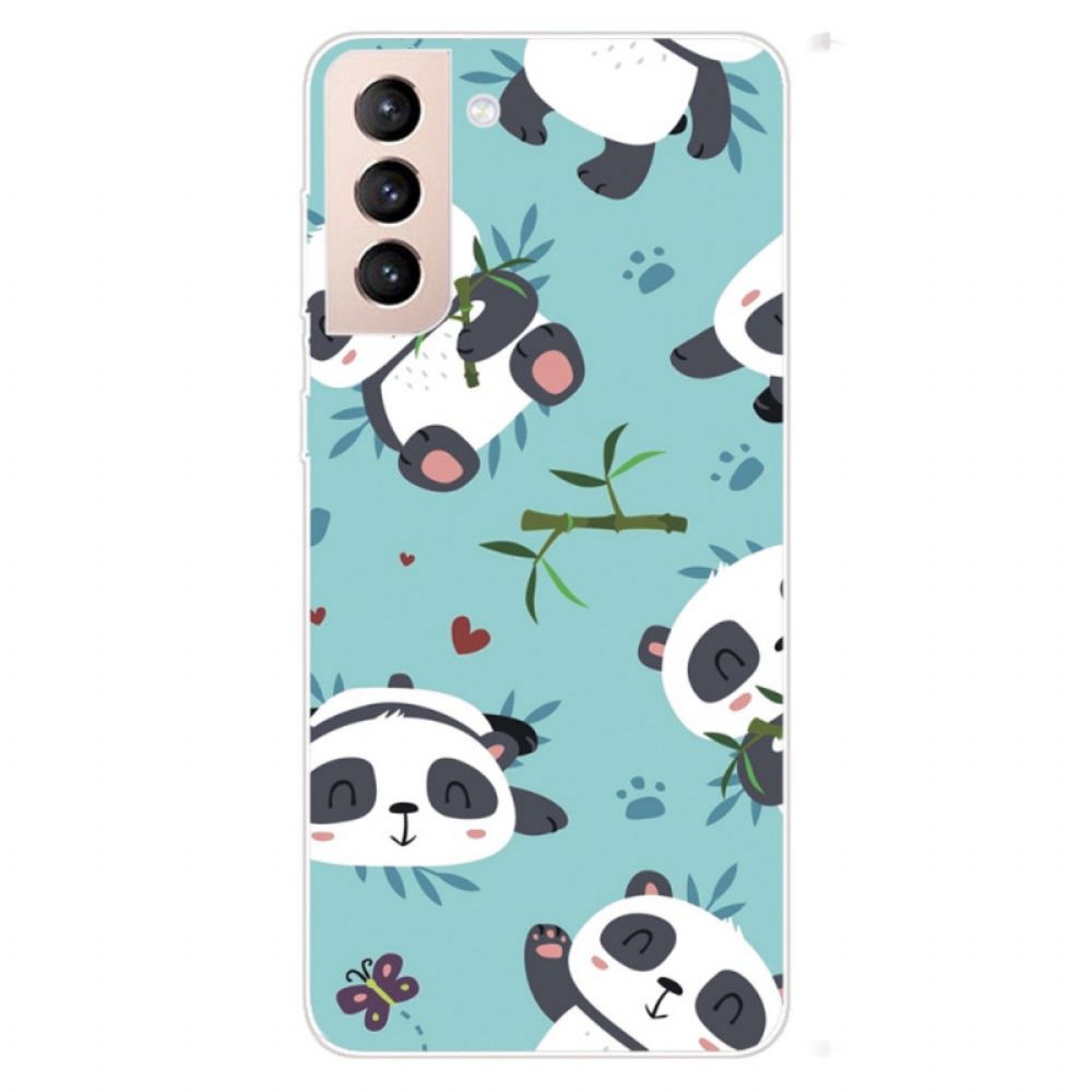 Hoesje voor Samsung Galaxy S22 Plus 5G Stapel Panda's