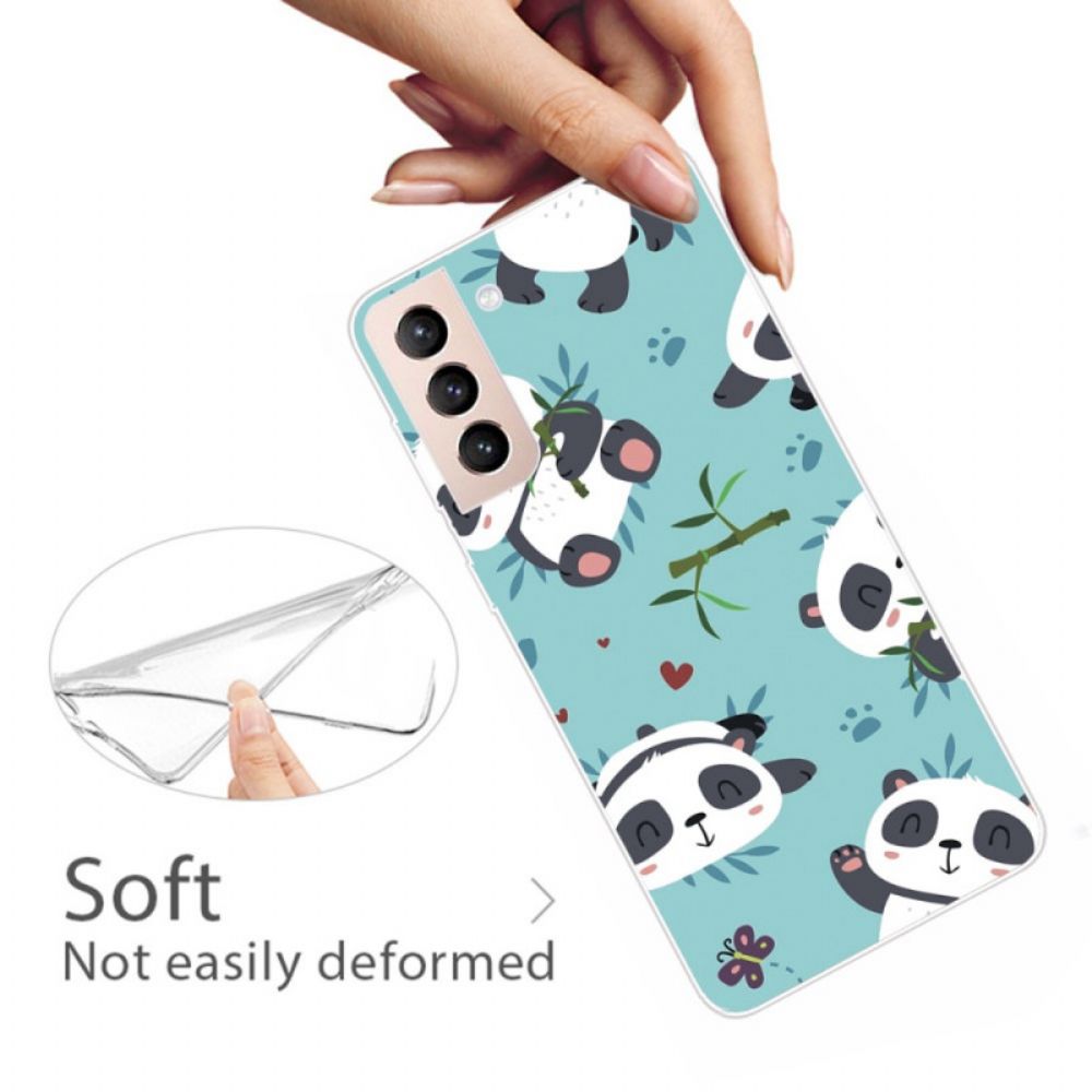 Hoesje voor Samsung Galaxy S22 Plus 5G Stapel Panda's