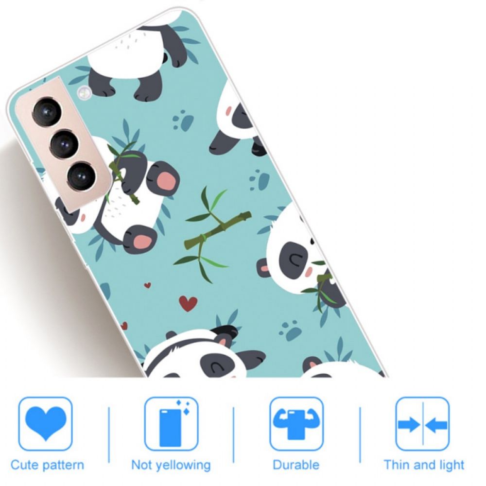 Hoesje voor Samsung Galaxy S22 Plus 5G Stapel Panda's