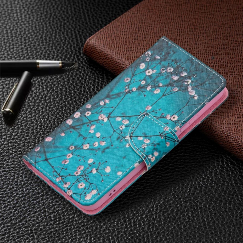 Leren Hoesje voor Samsung Galaxy S22 Plus 5G Bloeiende Boom