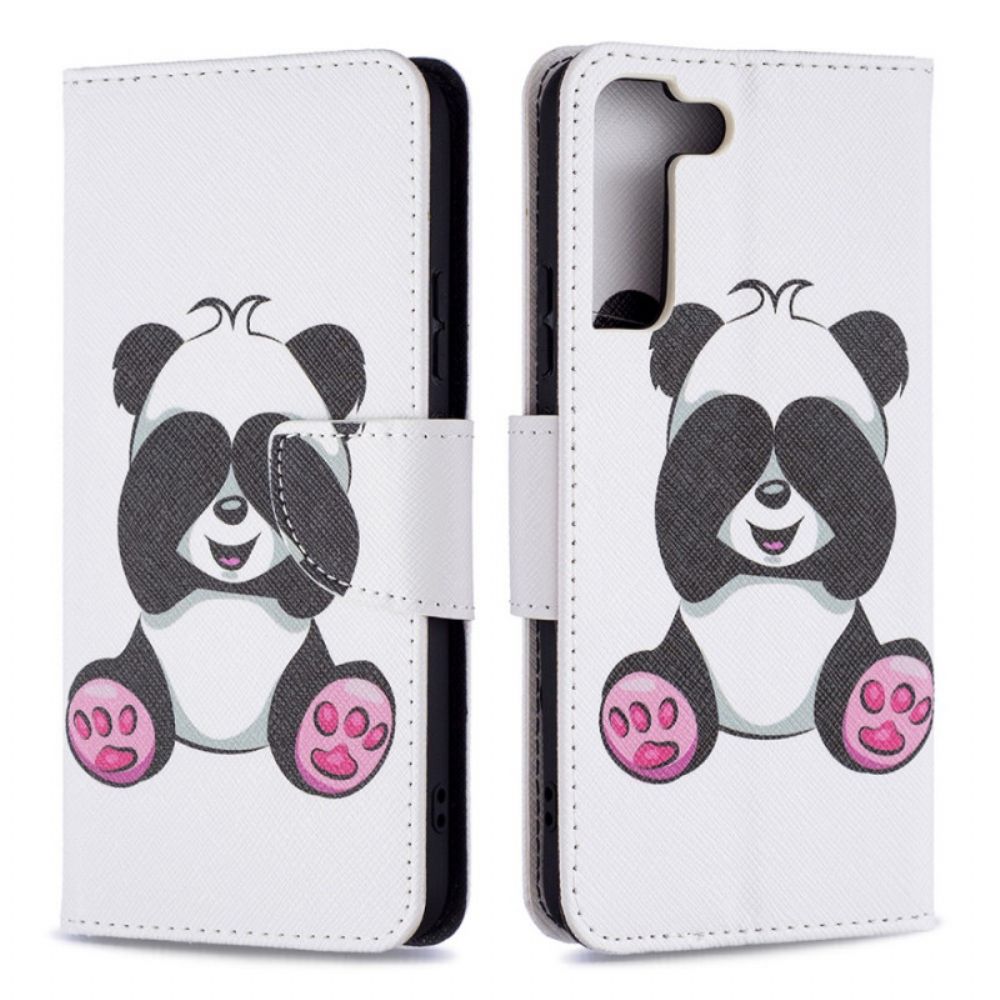 Leren Hoesje voor Samsung Galaxy S22 Plus 5G Panda Plezier