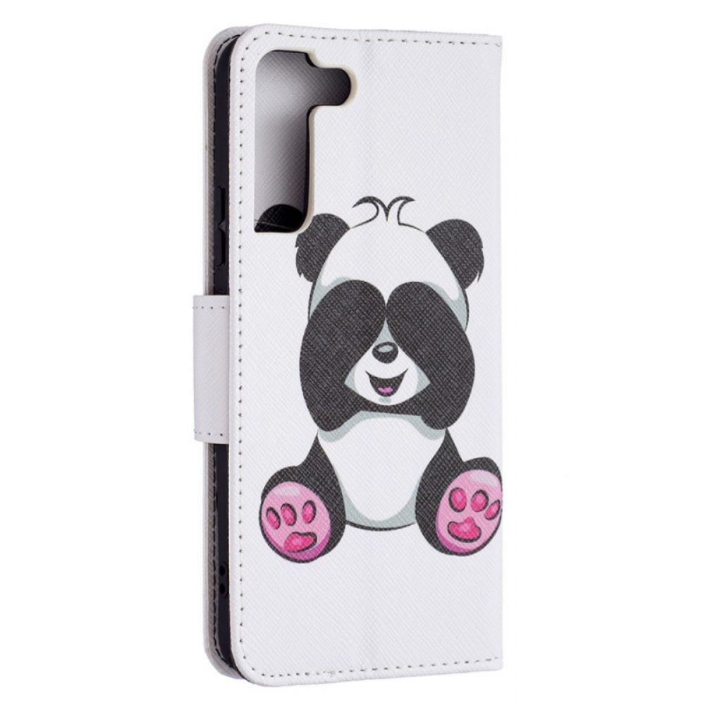 Leren Hoesje voor Samsung Galaxy S22 Plus 5G Panda Plezier
