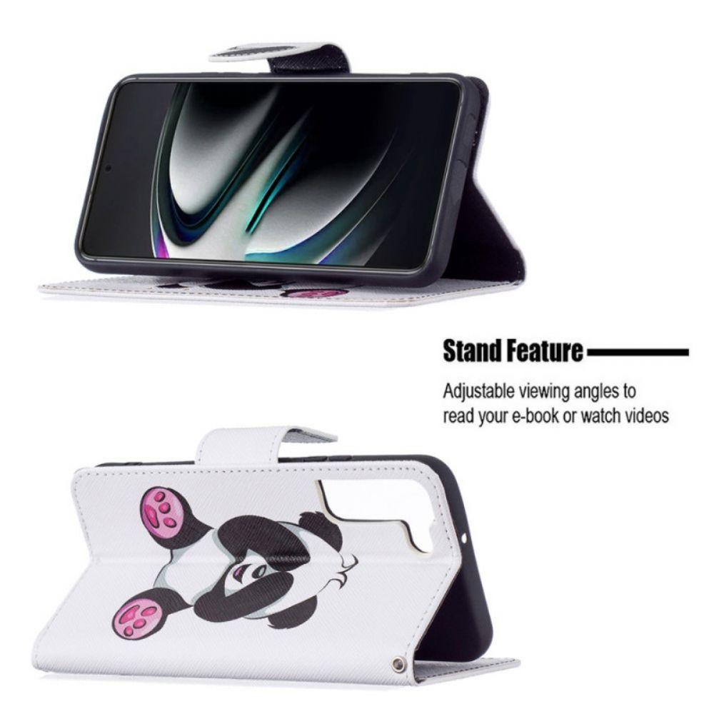 Leren Hoesje voor Samsung Galaxy S22 Plus 5G Panda Plezier