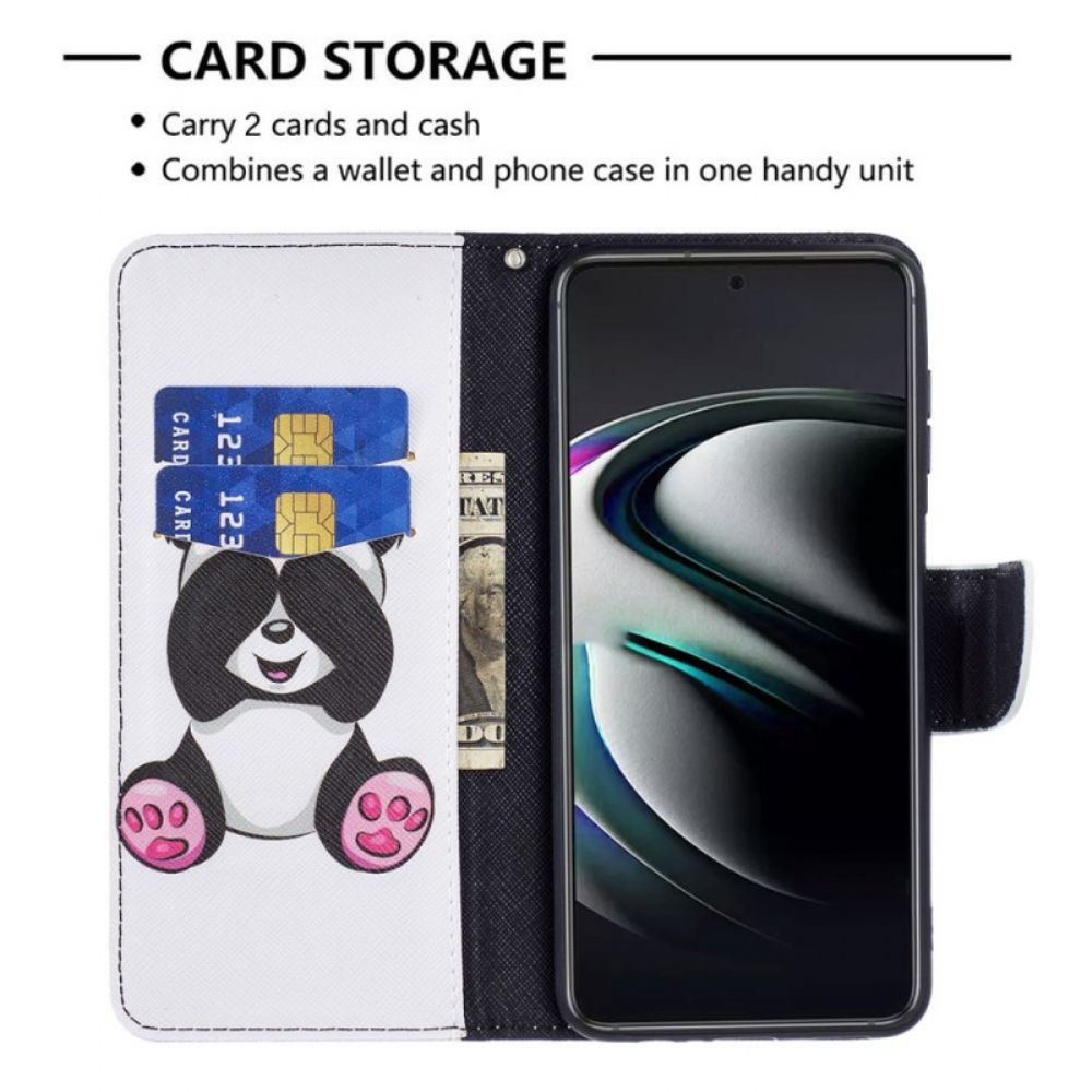 Leren Hoesje voor Samsung Galaxy S22 Plus 5G Panda Plezier