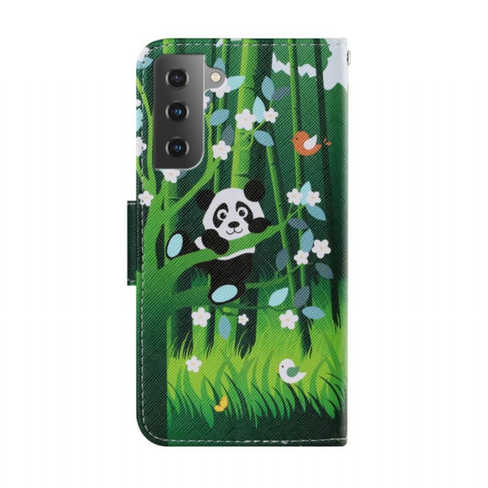 Leren Hoesje voor Samsung Galaxy S22 Plus 5G Pandawandeling