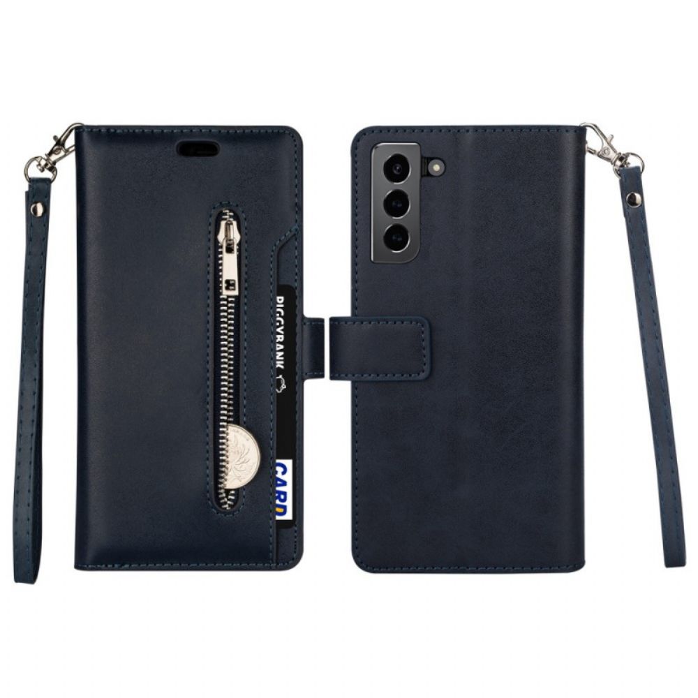 Leren Hoesje voor Samsung Galaxy S22 Plus 5G Portemonnee En Lanyard