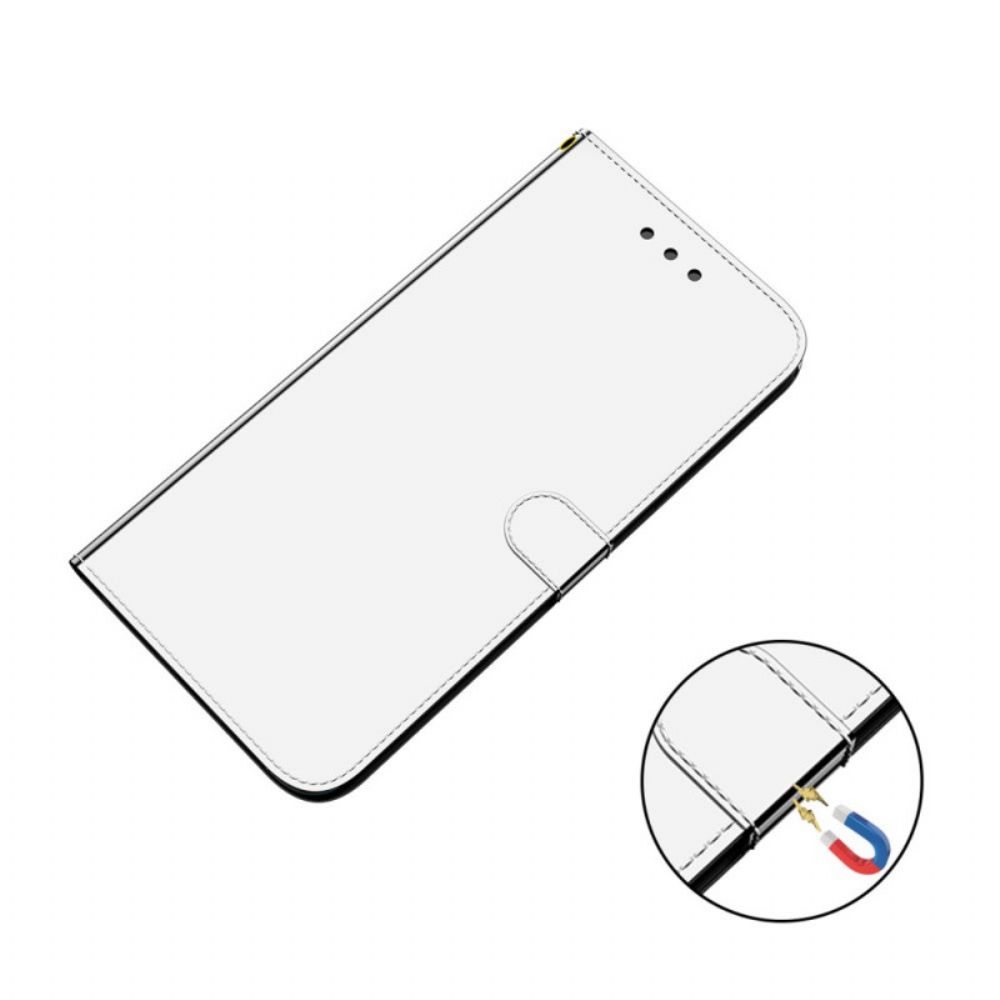 Leren Hoesje voor Samsung Galaxy S22 Plus 5G Spiegel Van Kunstleer