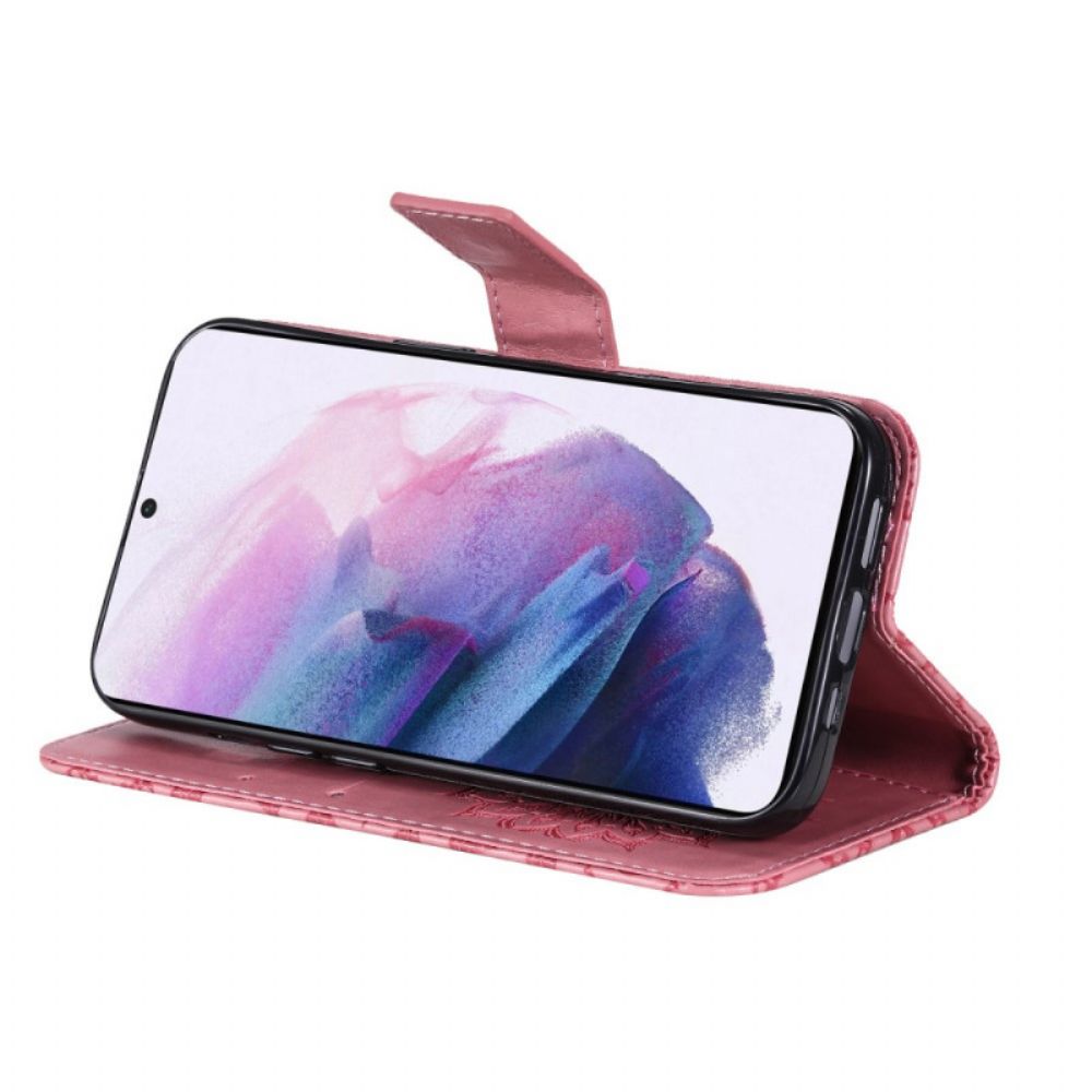 Leren Hoesje voor Samsung Galaxy S22 Plus 5G Zonnebloem