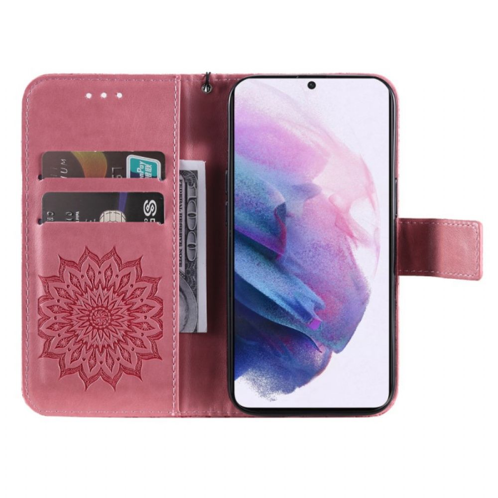 Leren Hoesje voor Samsung Galaxy S22 Plus 5G Zonnebloem