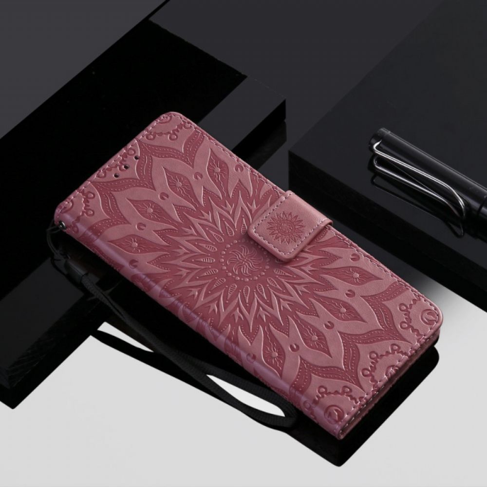 Leren Hoesje voor Samsung Galaxy S22 Plus 5G Zonnebloem