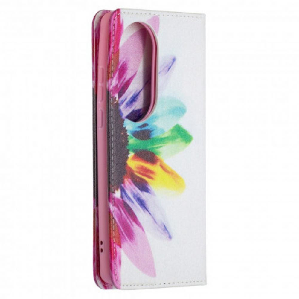 Bescherming Hoesje voor Huawei P50 Pro Folio-hoesje Aquarel Bloem