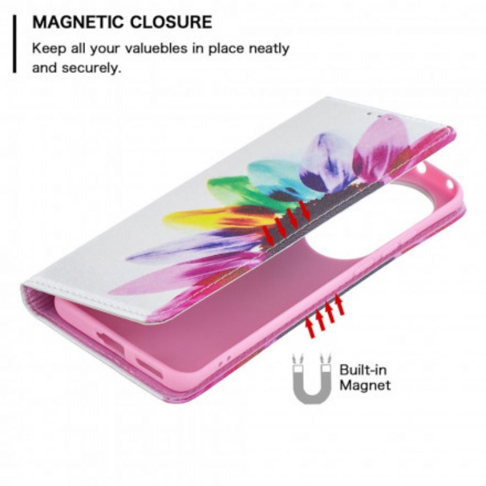 Bescherming Hoesje voor Huawei P50 Pro Folio-hoesje Aquarel Bloem