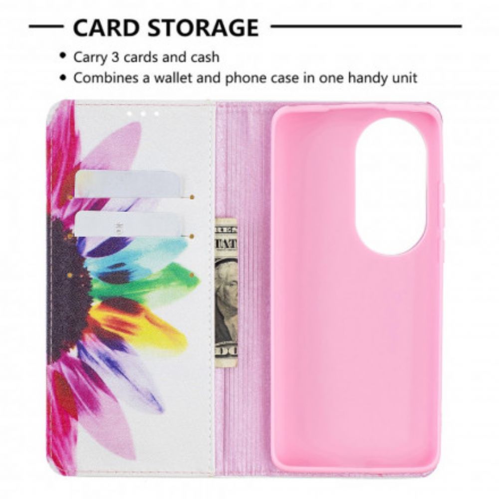 Bescherming Hoesje voor Huawei P50 Pro Folio-hoesje Aquarel Bloem