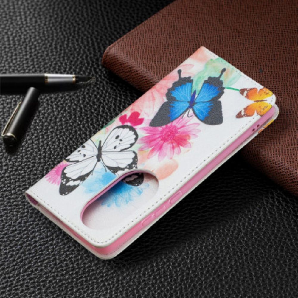Bescherming Hoesje voor Huawei P50 Pro Folio-hoesje Kleurrijke Vlinders