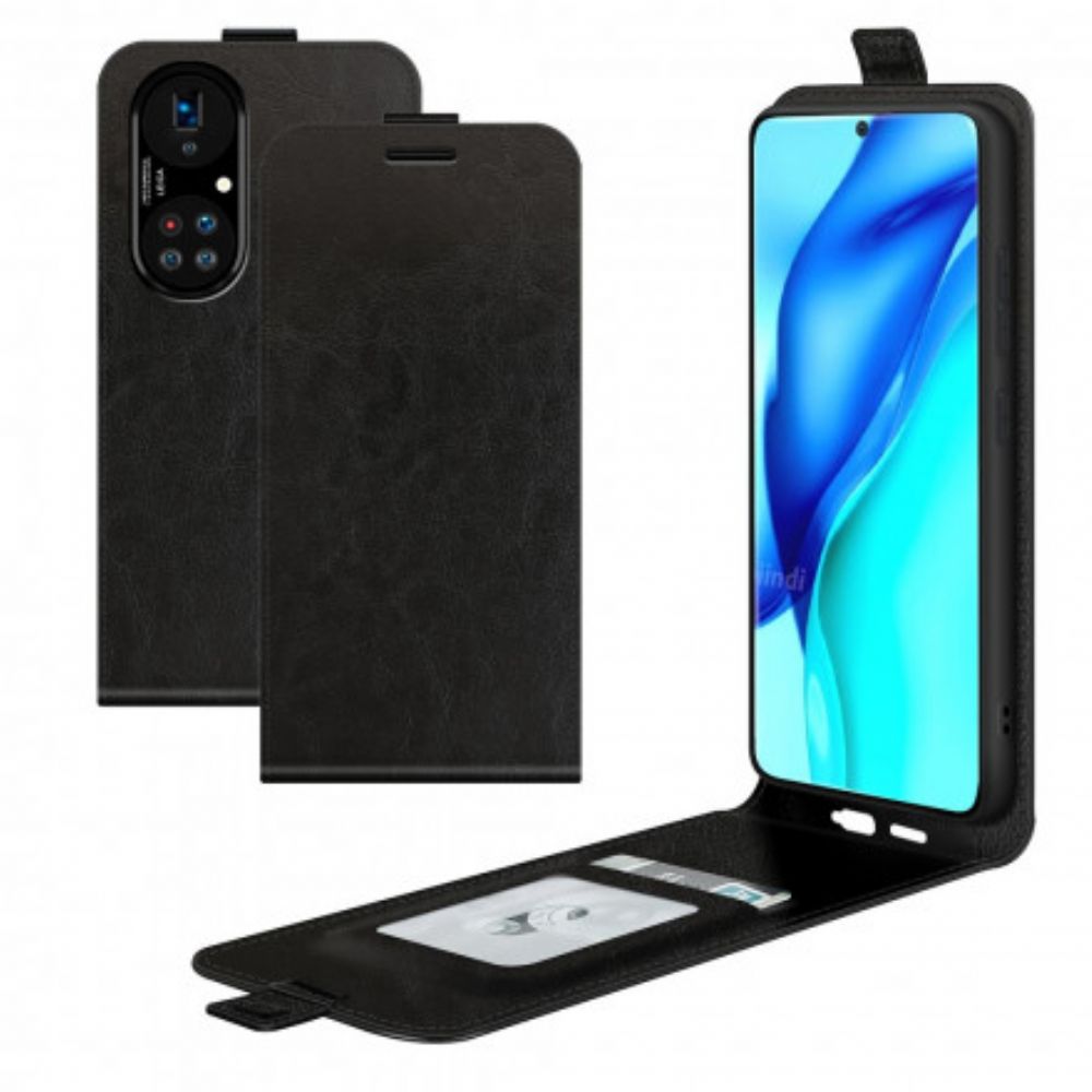 Folio-hoesje voor Huawei P50 Pro Flip Case Verticaal Leereffect Met Flap