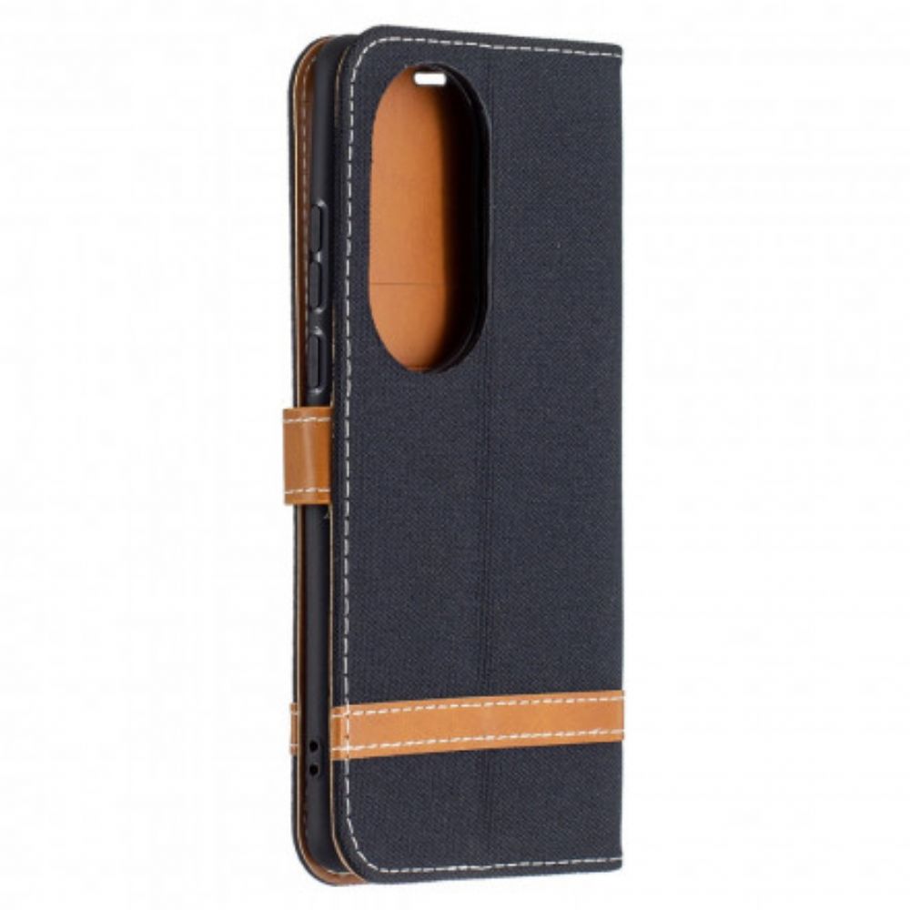 Folio-hoesje voor Huawei P50 Pro Met Ketting Band Met Stof En Leereffect