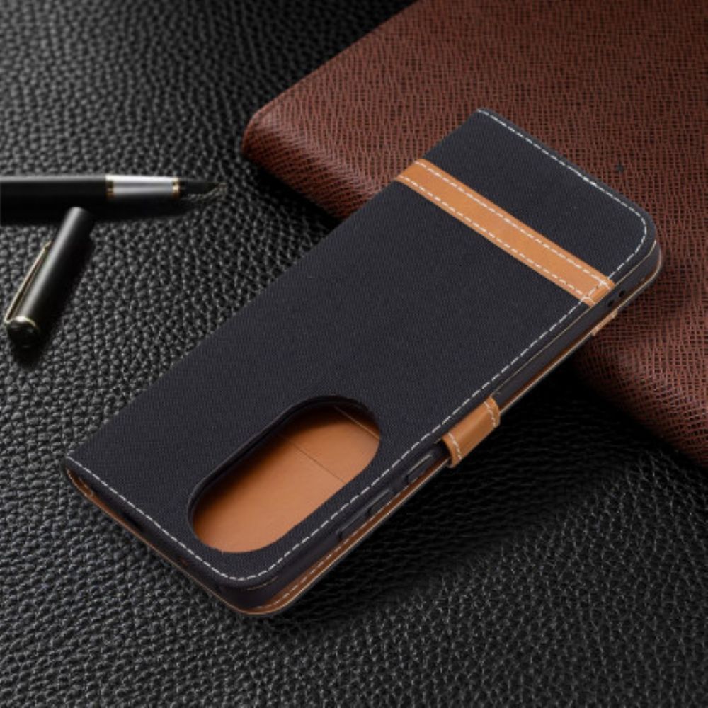 Folio-hoesje voor Huawei P50 Pro Met Ketting Band Met Stof En Leereffect