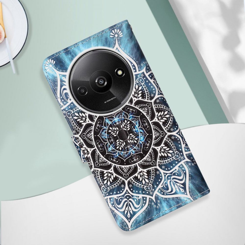 Bescherming Hoesje Poco C61 Bloemenmandala Met Bandje