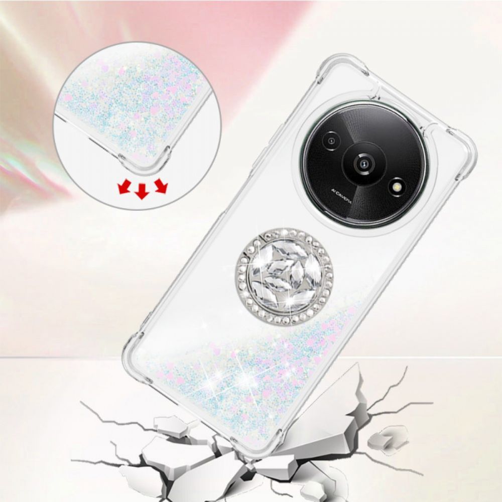 Case Hoesje Poco C61 Telefoonhoesje Glitterringsteun