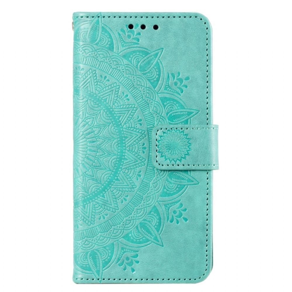Flip Case Leren Poco C61 Mandala Zon Met Riem